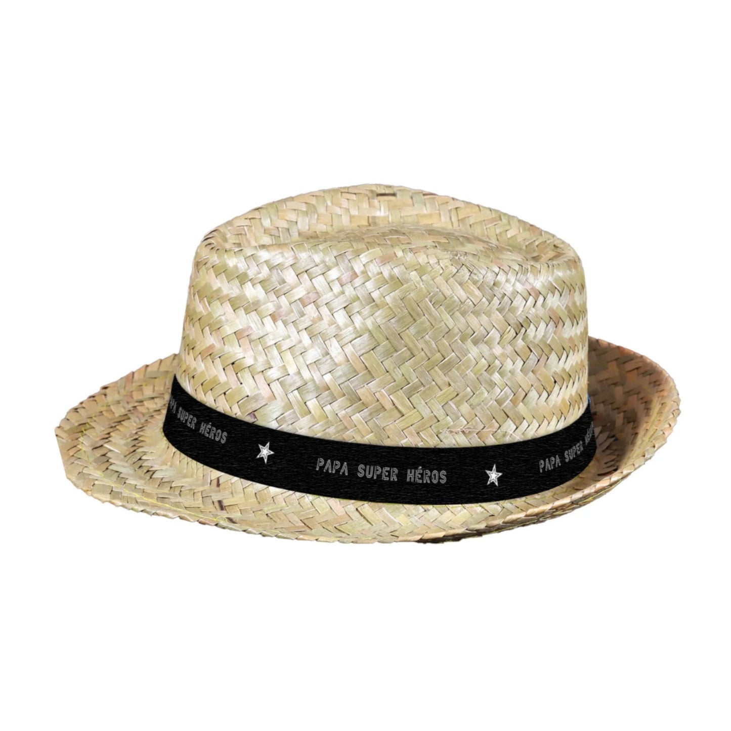 Ernest straw hat with black/white band - Superhero Dad