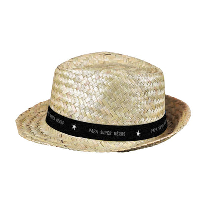 Ernest straw hat with black/white band - Superhero Dad