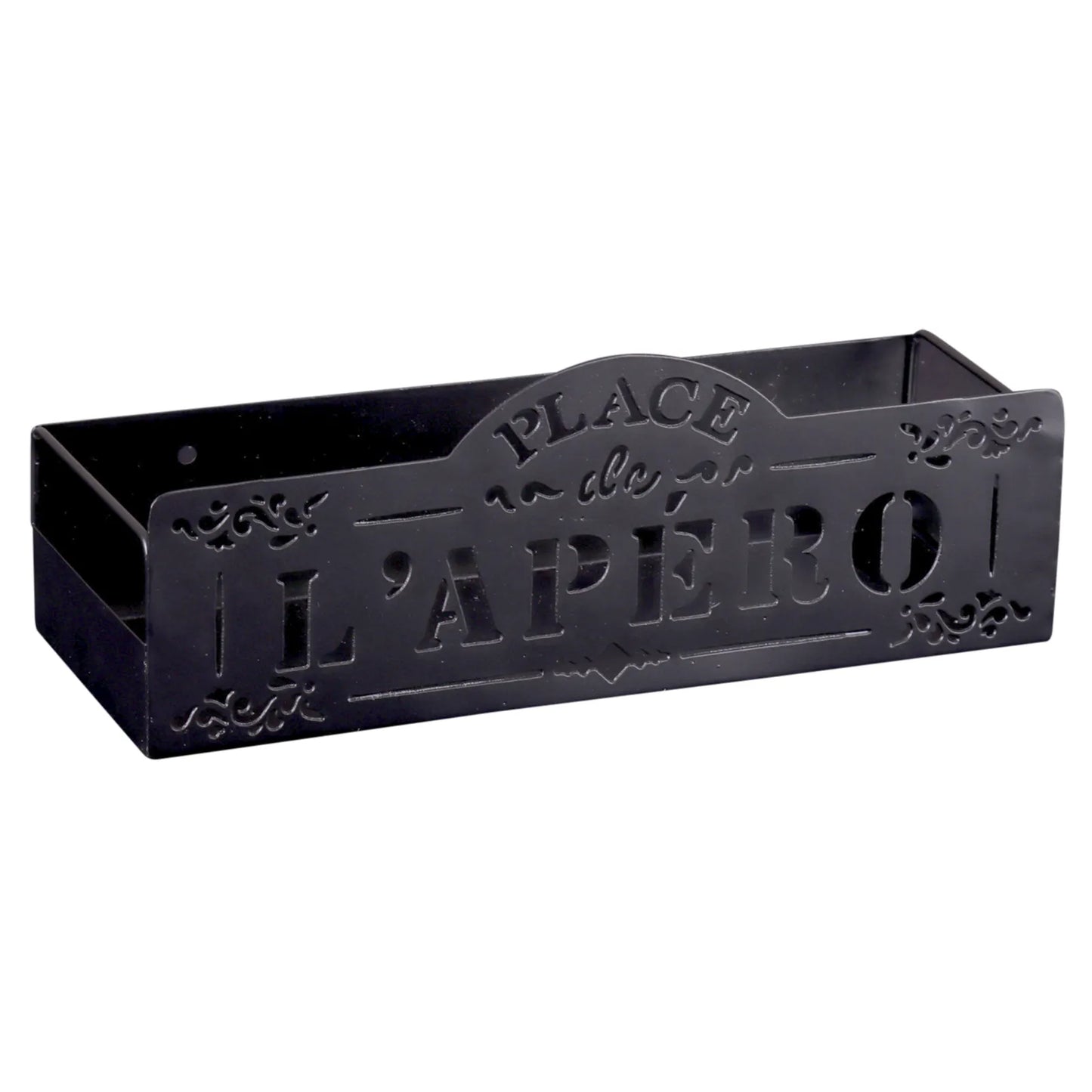 Support Oscar métal noir design Place de lapéro 27x10x11cm