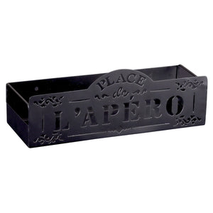 Support Oscar métal noir design Place de lapéro 27x10x11cm