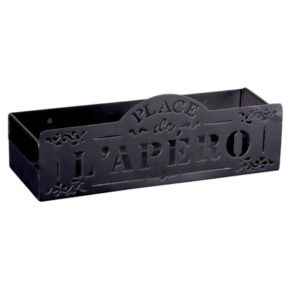 Support Oscar métal noir design Place de lapéro 27x10x11cm