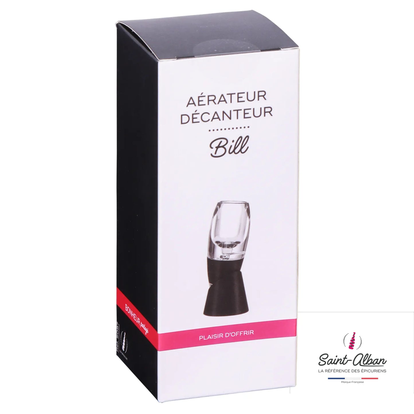 Aérateur/décanteur translucide socle noir Bill Saint Alban