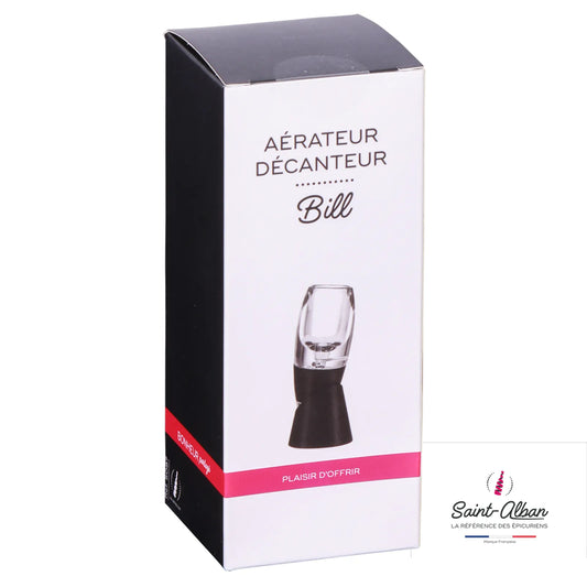 Translucent aerator/decanter with black base by Bill Saint Alban