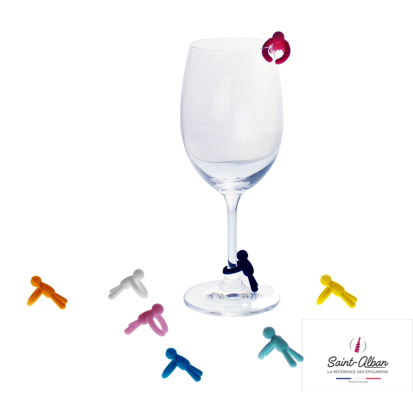 Marque-verre Pédro figurine multicouleur Saint Alban (8 pièces)