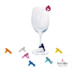 Saint Alban multicoloured figurine Pedro glass markers (8 pieces)
