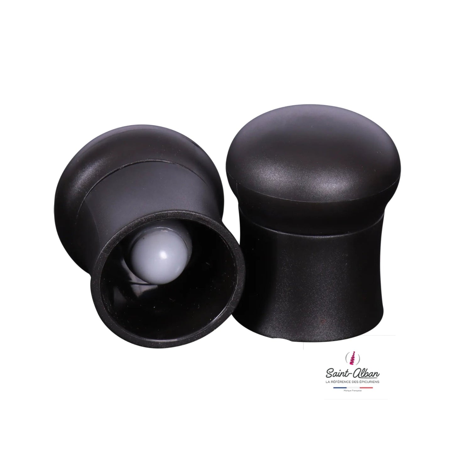 Leo black PVC wine/champagne expansion stopper from Saint Alban