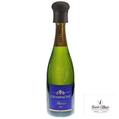 Leo black PVC wine/champagne expansion stopper from Saint Alban