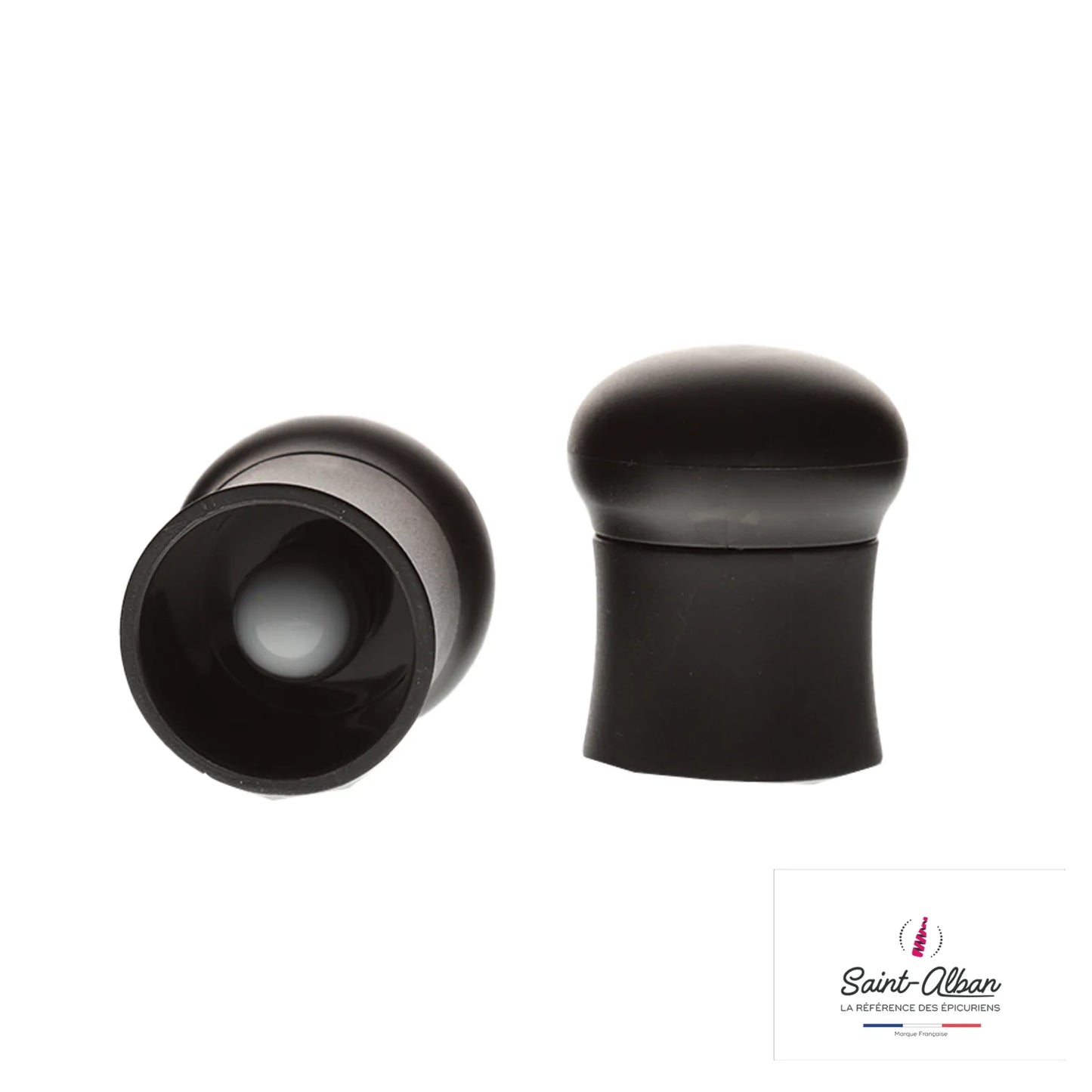 Leo black PVC wine/champagne expansion stopper from Saint Alban