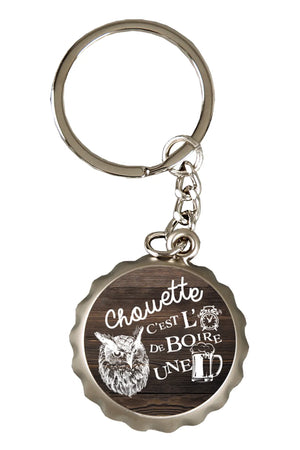 Ivo metal bottle opener keyring - Hooray, it's time for a drink