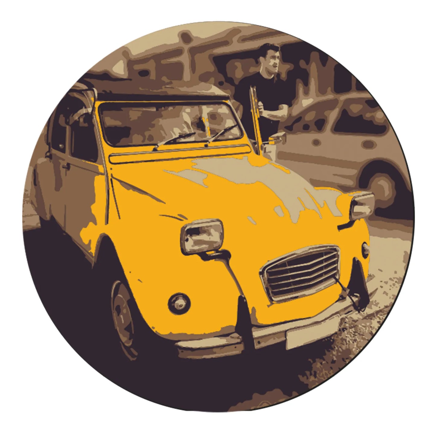 Vinolok crystal stopper - 2CV yellow