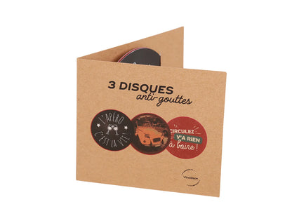 Vinodisc anti-drip disc in assorted aluminium designs (3 pieces)