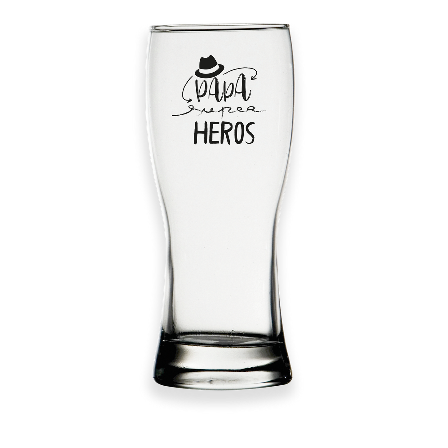 Bobby 45cl beer glass, decorated in black - Superhero Dad