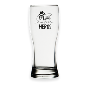 Verre à bière Bobby 37cl décoré noir - Papa Super Héros