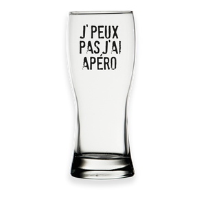 Verre à bière Bobby 37cl décoré noir - Jpeux pas jai apéro