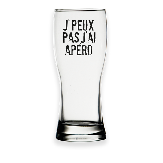 Verre à bière Bobby 37cl décoré noir - Jpeux pas jai apéro