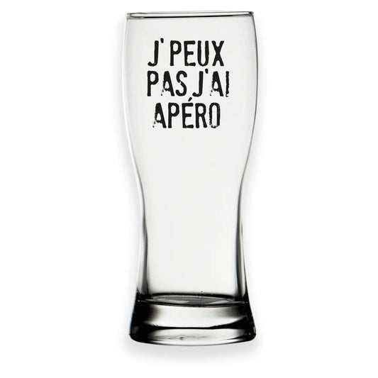 Verre à bière Bobby 45cl décoré noir - Jpeux pas jai apéro