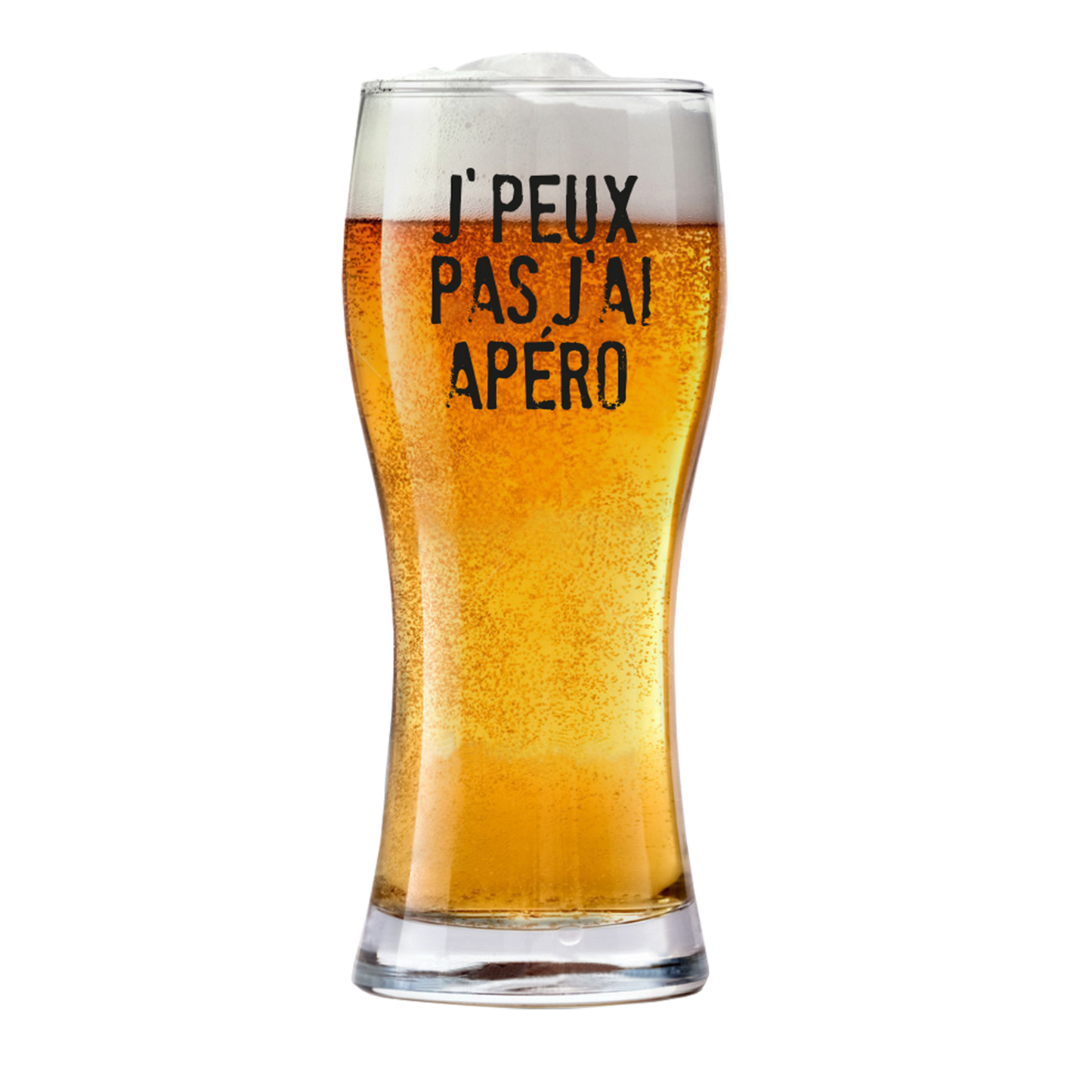 Bobby beer glass, 45cl, decorated black - I can't, I have drinks