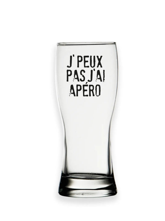 Verre à bière Bobby 45cl décoré noir - Jpeux pas jai apéro