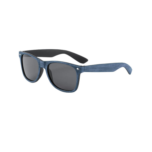 Moana sunglasses with a blue aged wood effect. UV400 protection.