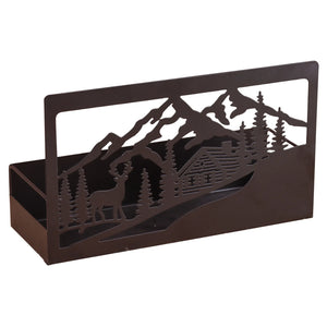 Support Oscar métal noir design Esprit Montagne 27x10x12cm