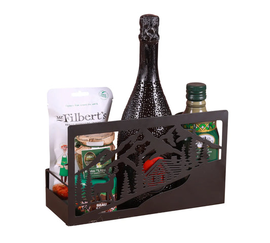 Support Oscar métal noir design Esprit Montagne 27x10x12cm