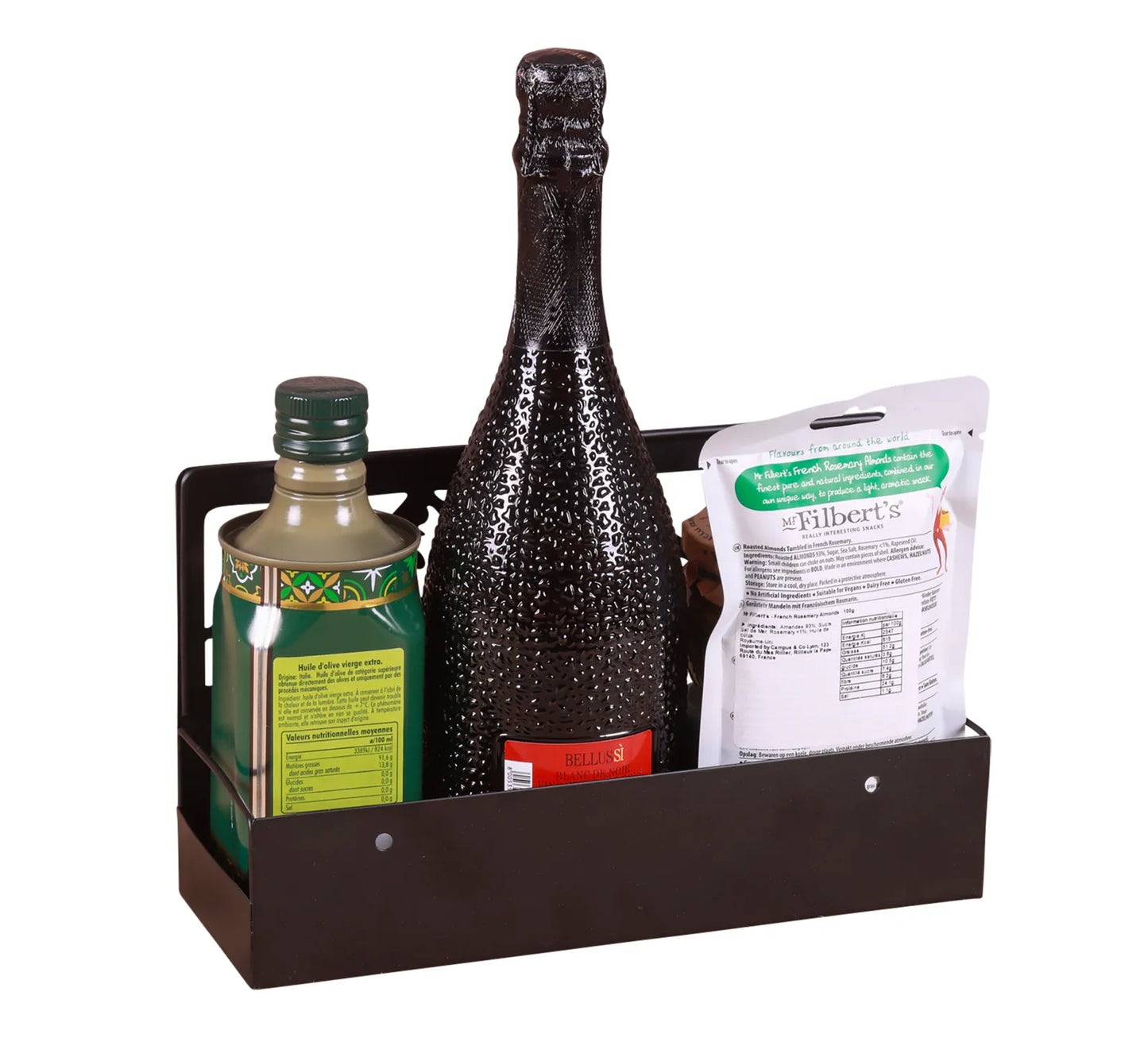 Support Oscar métal noir design Esprit Montagne 27x10x12cm