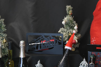 Support Oscar métal noir design Esprit Montagne 27x10x12cm