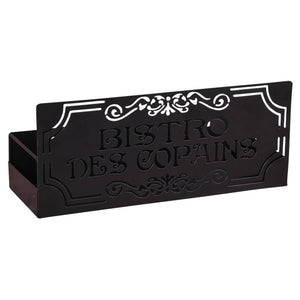 Support Oscar métal noir design Bistrot des Copains 27x10x11.5cm
