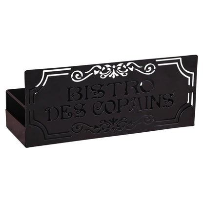 Support Oscar métal noir design Bistrot des Copains 27x10x11.5cm