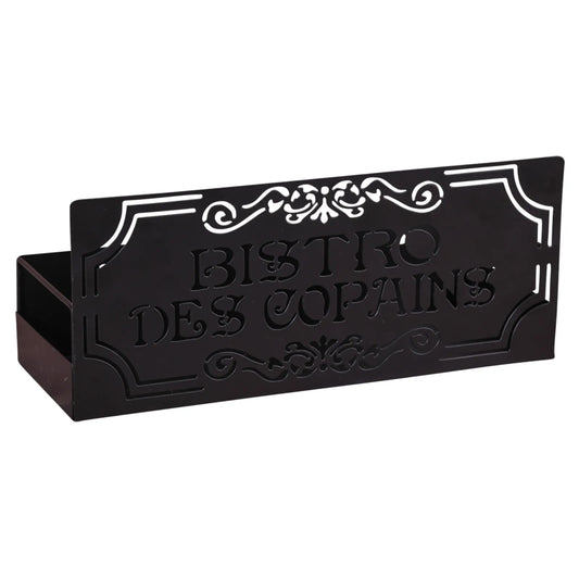 Support Oscar métal noir design Bistrot des Copains 27x10x11.5cm