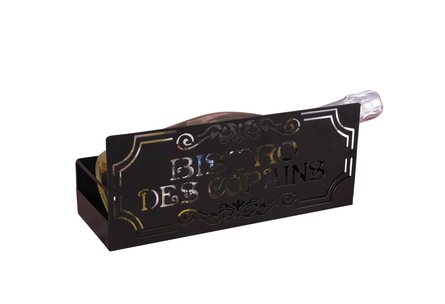 Support Oscar métal noir design Bistrot des Copains 27x10x11.5cm