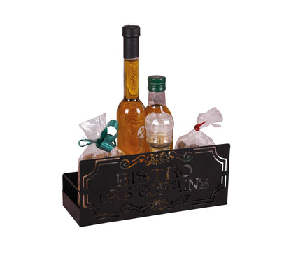 Support Oscar métal noir design Bistrot des Copains 27x10x11.5cm