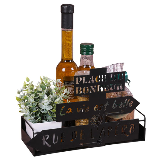 Support Oscar métal noir design Rue de lApéro 27x9.5x18cm