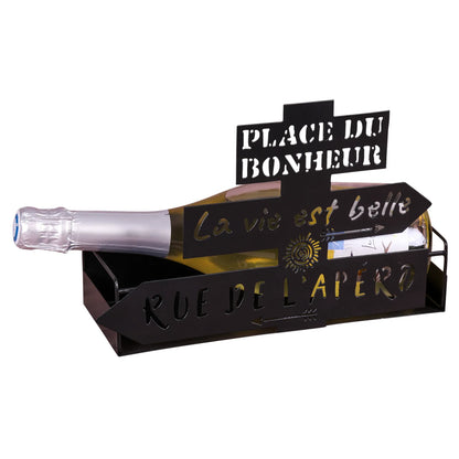 Support Oscar métal noir design Rue de lApéro 27x9.5x18cm