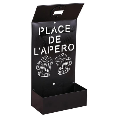 Décapsuleur support Edgar métal noir design Place de lApéro 14.5x7x30cm