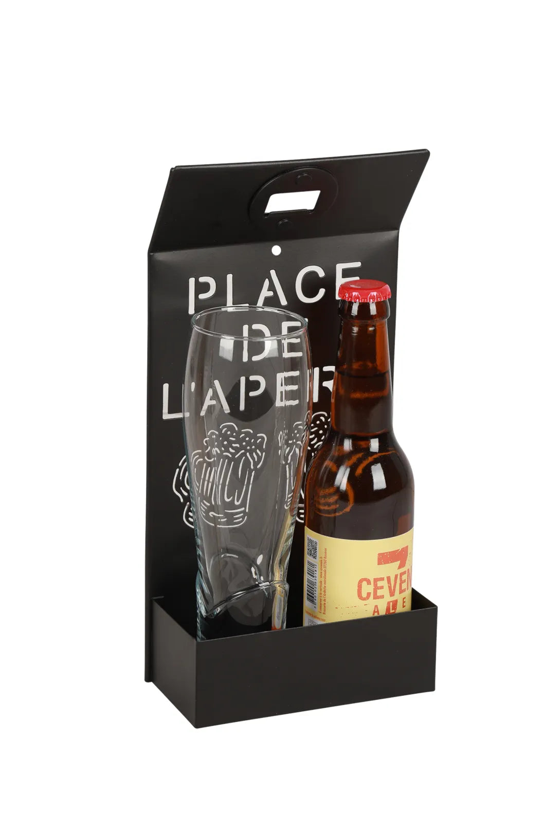 Décapsuleur support Edgar métal noir design Place de lApéro 14.5x7x30cm