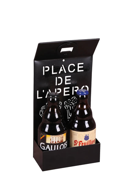 Décapsuleur support Edgar métal noir design Place de lApéro 14.5x7x30cm