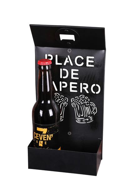 Décapsuleur support Edgar métal noir design Place de lApéro 14.5x7x30cm