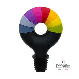 Romeo black/multicolour glass stopper and marker by Saint Alban (8 pieces)