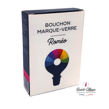 Bouchon et marque verre Roméo noir/multicouleur Saint Alban (8 pièces)