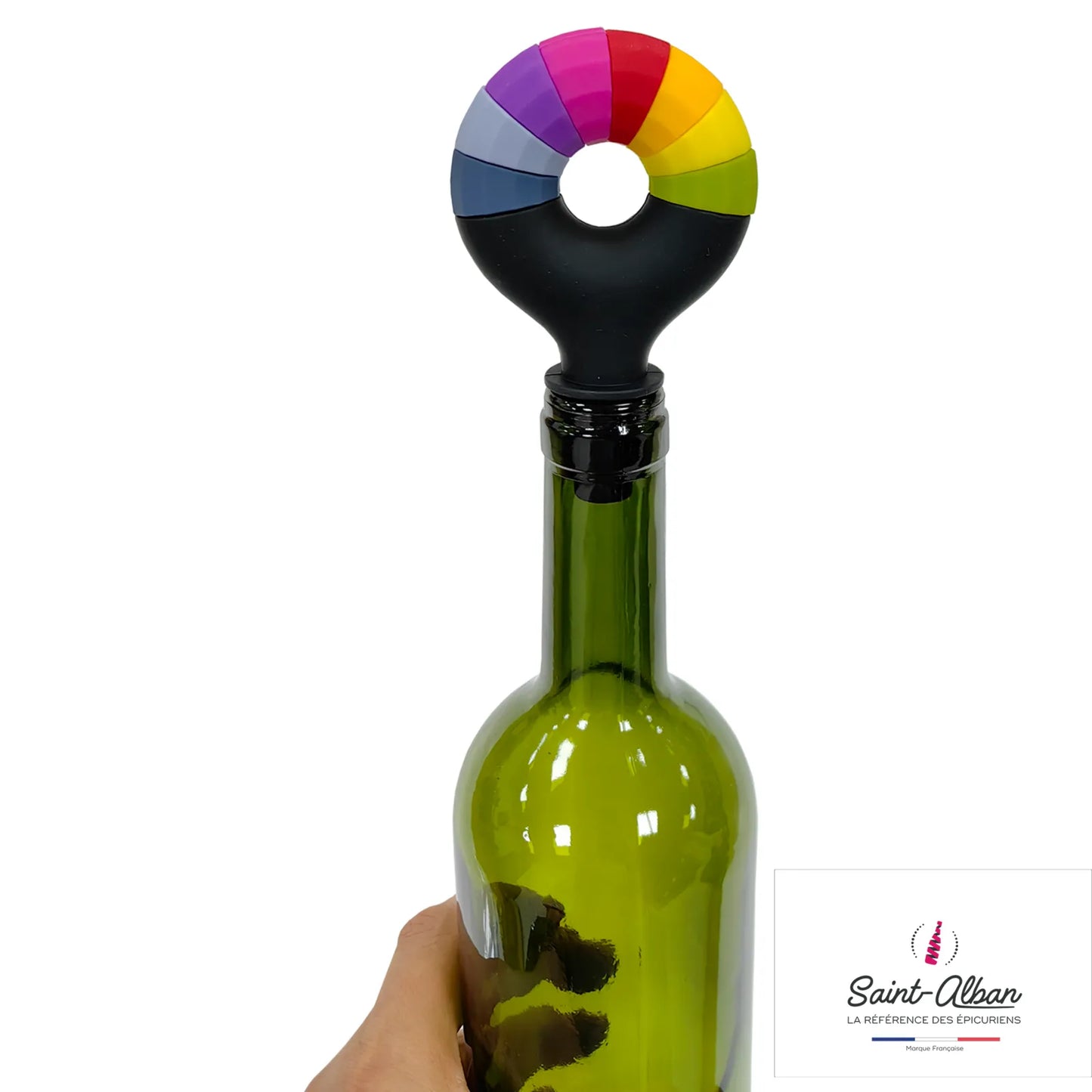 Bouchon et marque verre Roméo noir/multicouleur Saint Alban (8 pièces)