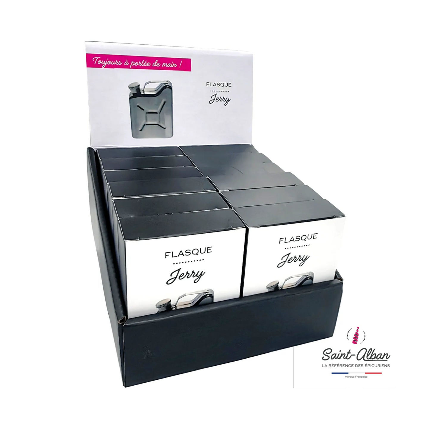 Flasque Jerry inox 4oz/12cl forme jerican Saint Alban