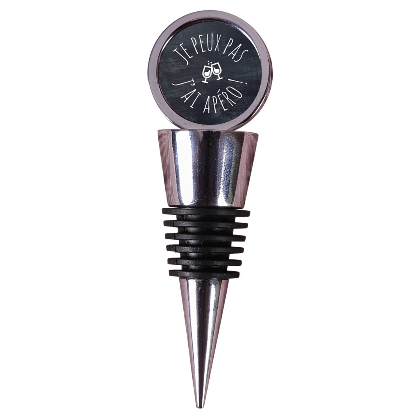 Bottle stopper Maurice metal - "I can't, I have aperitif"