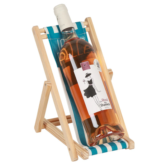 Support bouteille Valentina bois toile - La vie est belle...