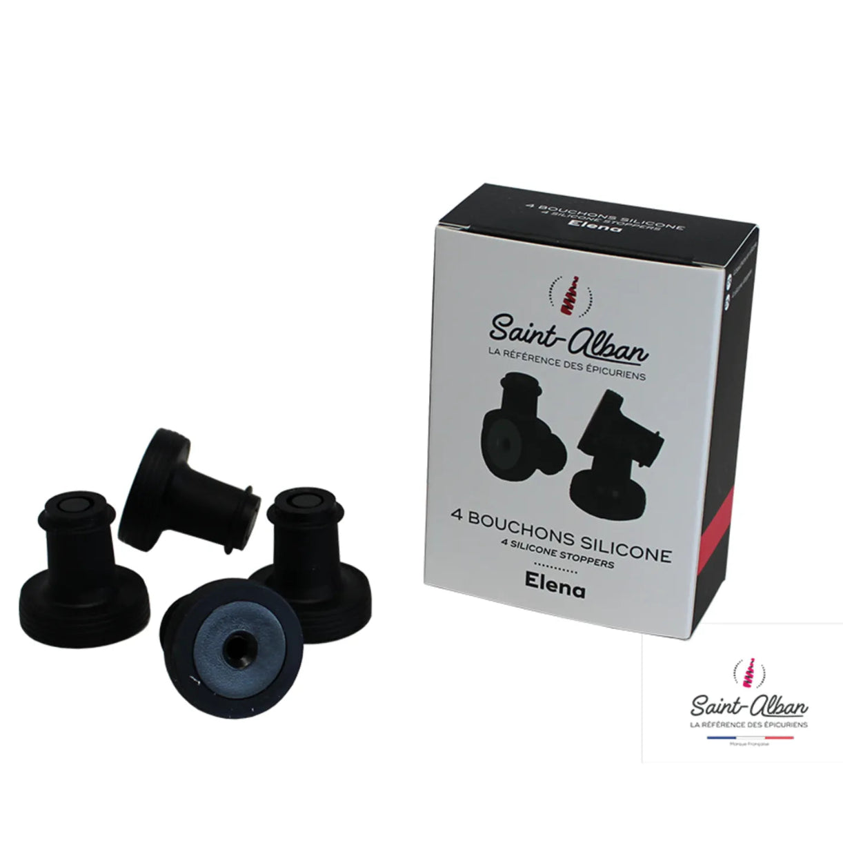 Bouchon silicone Elena noir pour pompe à vide Saint Alban (4 pièces)
