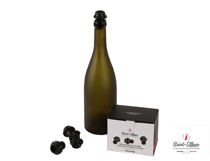 Bouchon silicone Elena noir pour pompe à vide Saint Alban (4 pièces)