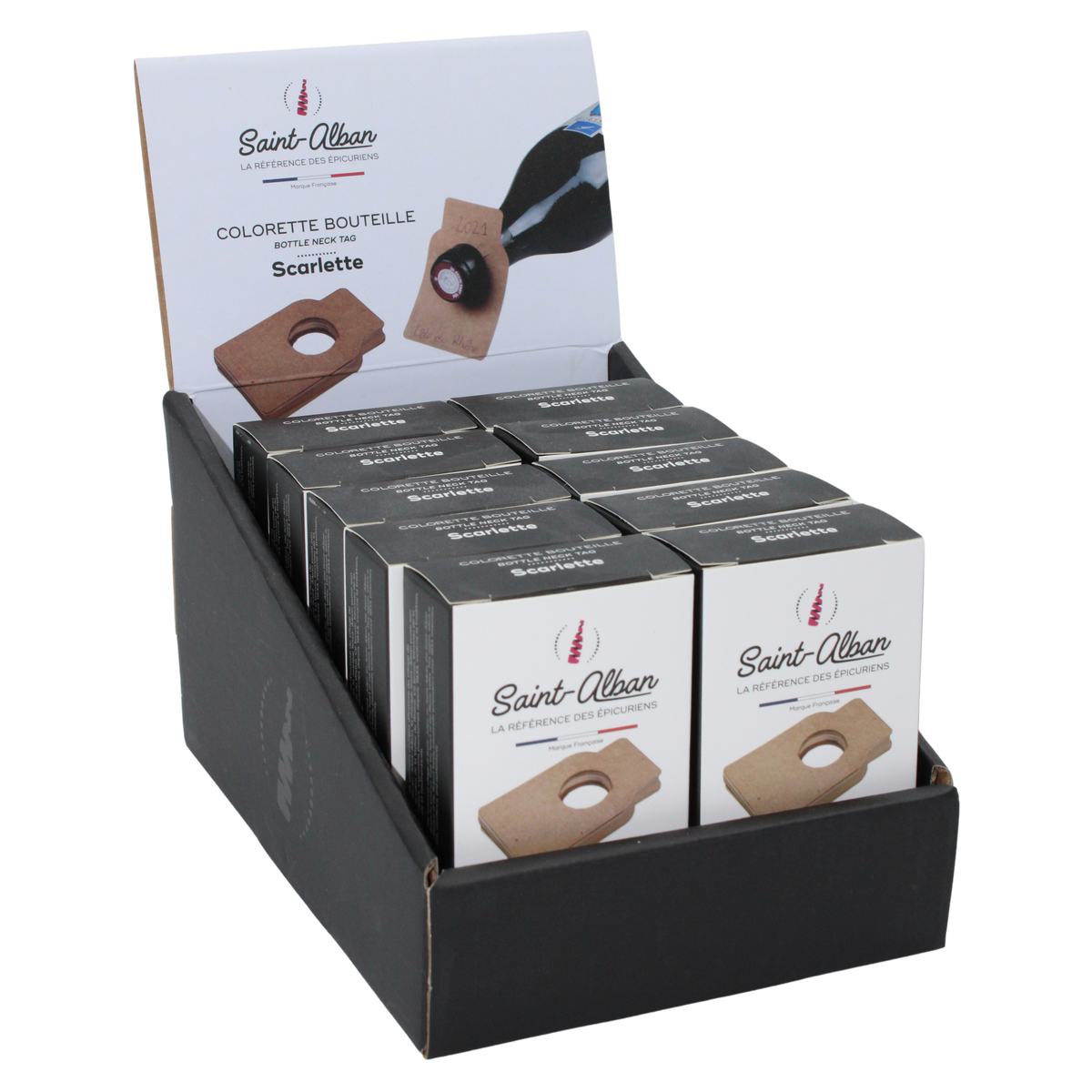 Colorette pendant card Scarlette brown kraft Saint Alban (50 pieces)