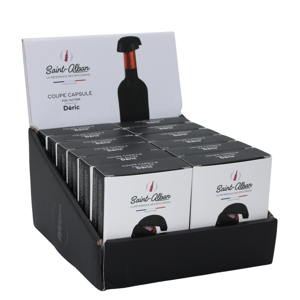 Deric capsule cup, black lacquered zinc, Saint Alban
