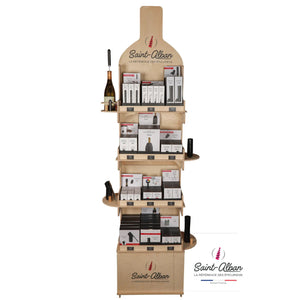 Complete wooden display unit, 12 references, Saint Alban accessories