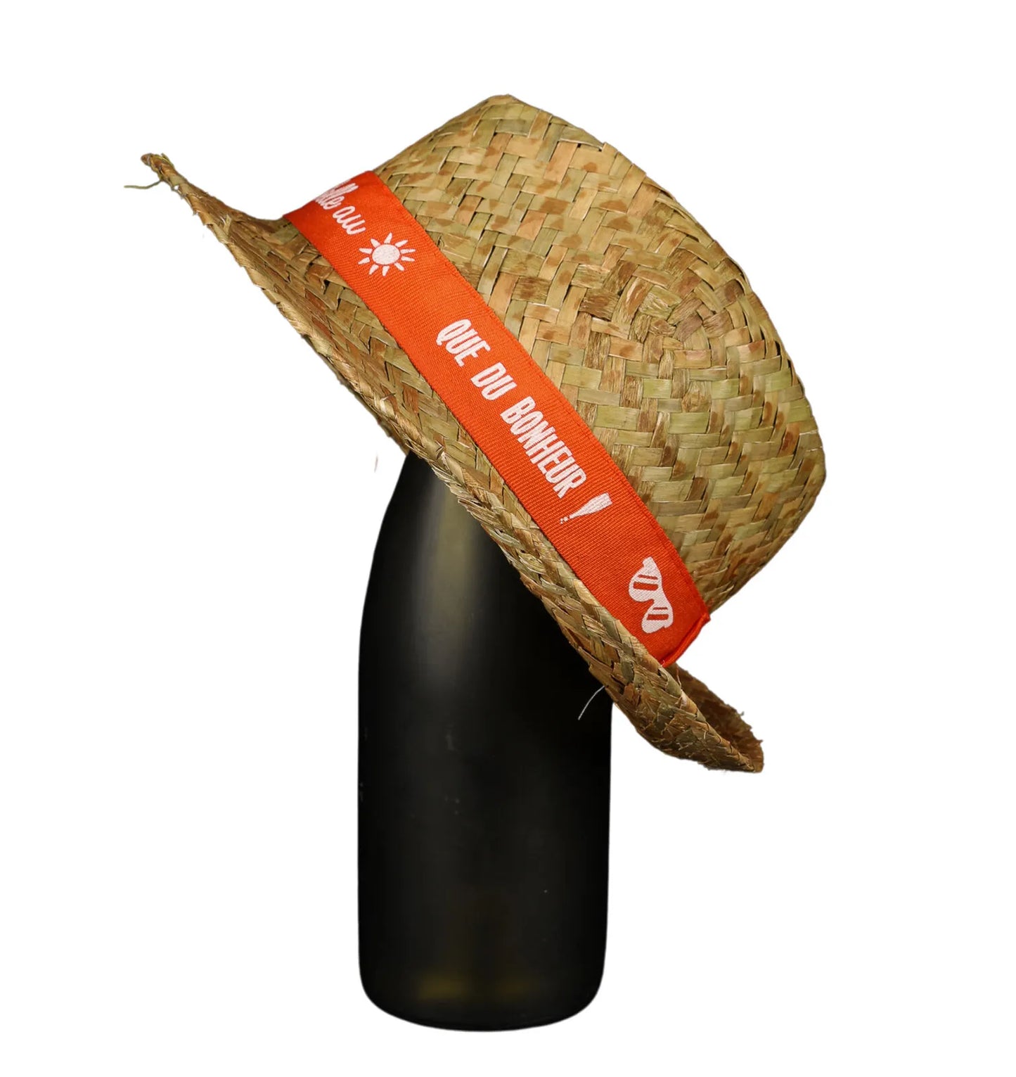 Chapeau Ernest paille bandeau orange - Que du Bonheur